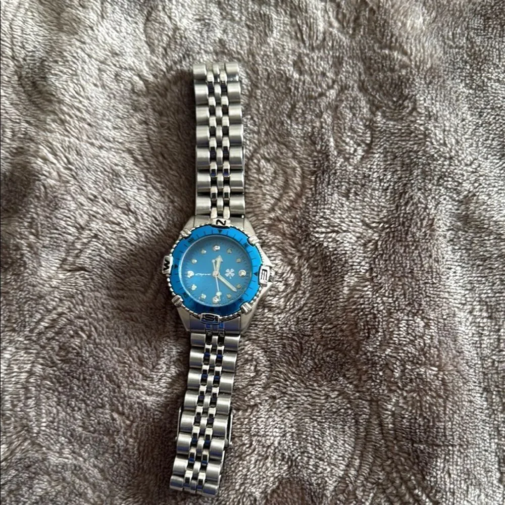 Clove Silver Blue Stainless Steel Watch